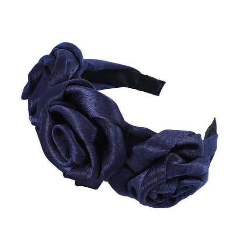 Serre-tête triple roses en satin Scarlett